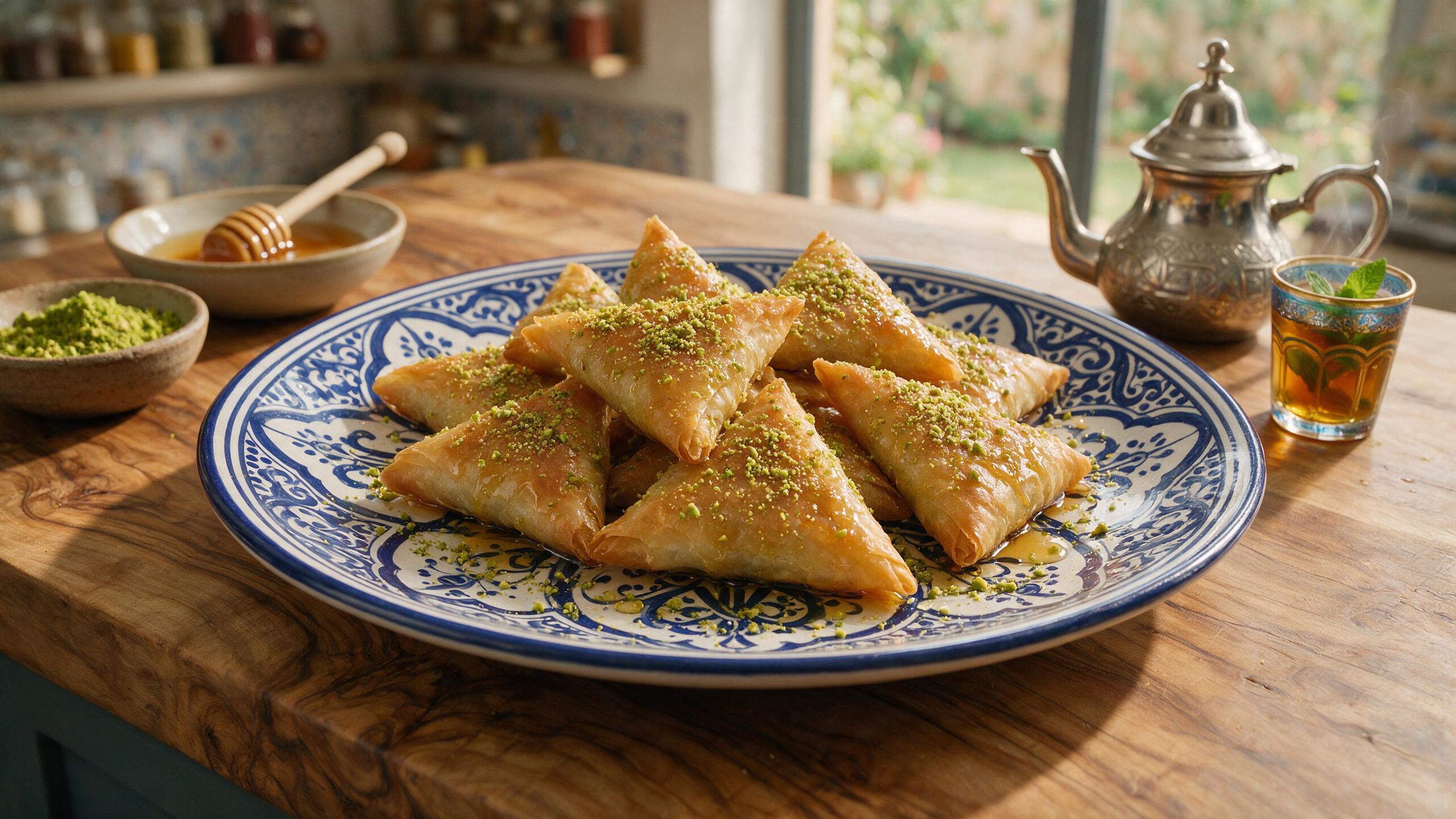 Briouates aux pistaches et miel