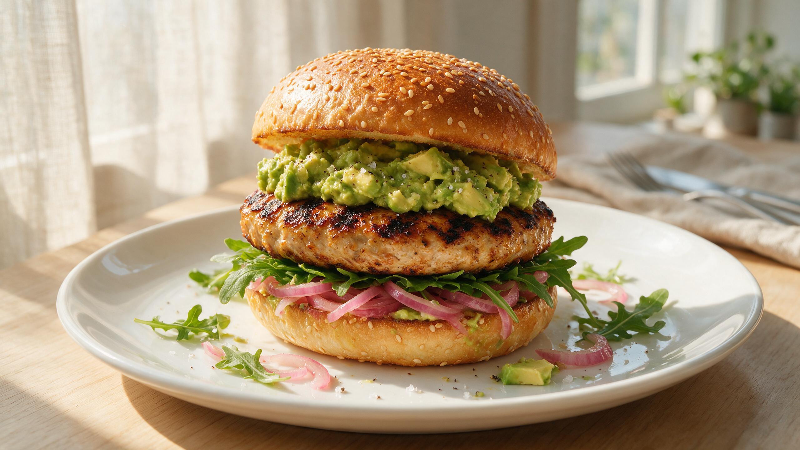 Burger de dinde Ă l'avocat