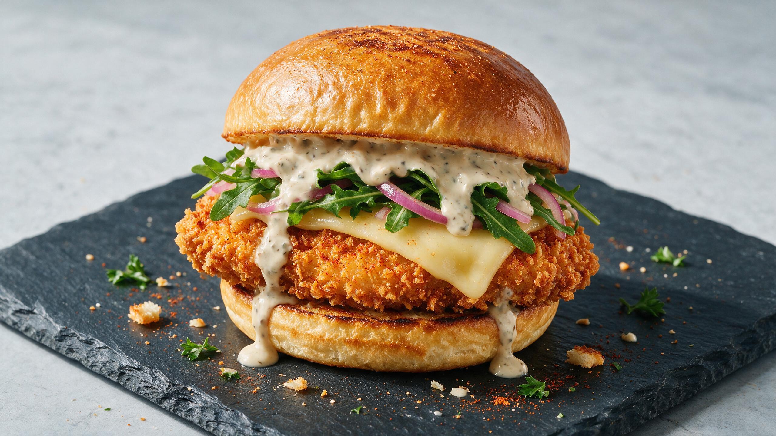 Burger de poulet croustillant