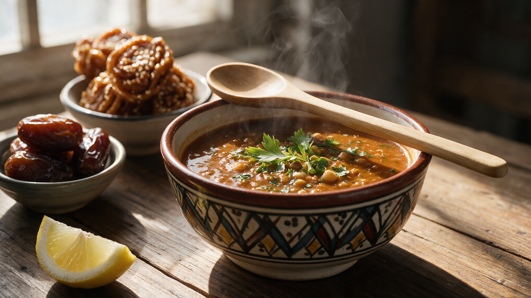 Moroccan Harira with Chickpeas