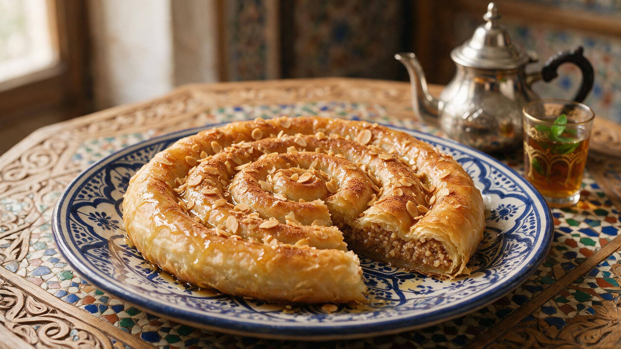 M'hancha aux amandes (serpent croustillant)
