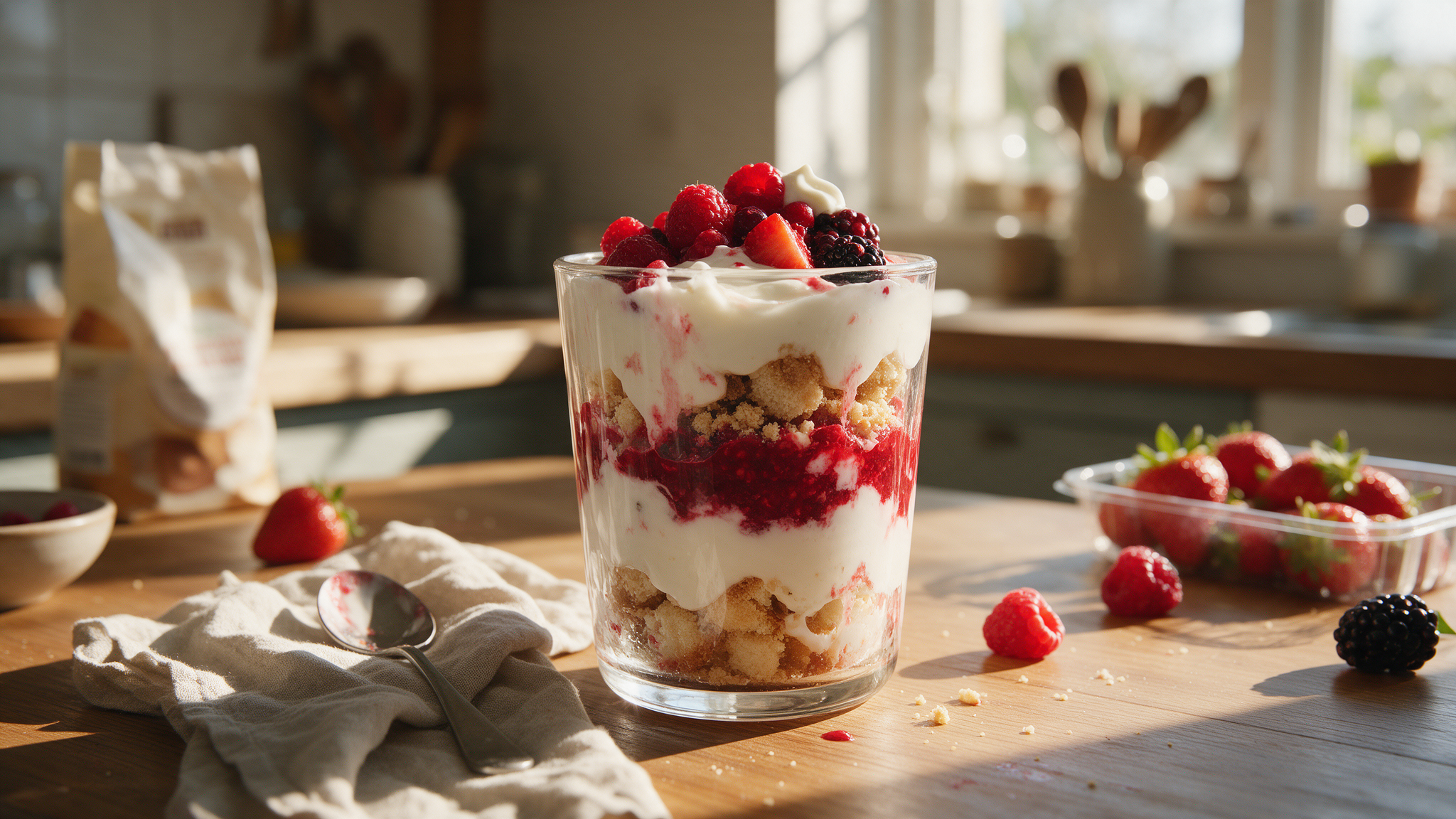 Red fruits trifle